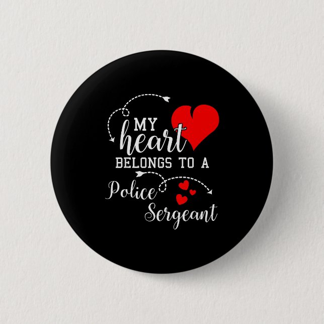 Ich liebe meinen Polizeisergeant Ehemann Frau Gesc Button (Vorderseite)
