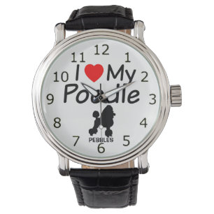 Ich Liebe meinen Poodle Hund Armbanduhr