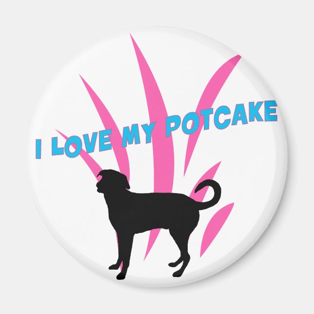 Ich Liebe meinen Potcake-Kühlschrankmagnet Magnet (Vorne)