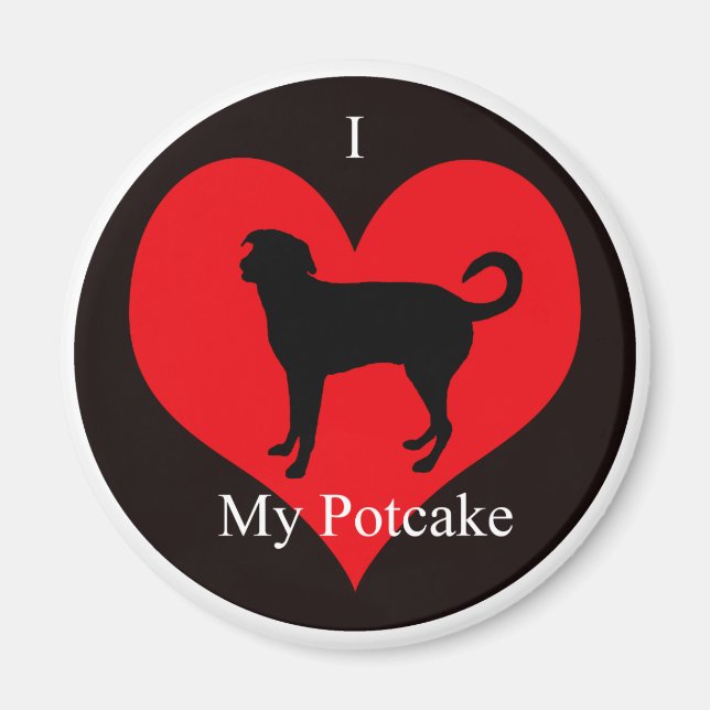 Ich Liebe meinen Potcake-Kühlschrankmagnet Magnet (Vorne)