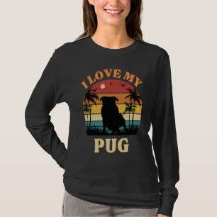 Ich liebe meinen Pug-Hund Geschenk Süßer Pug 2 T-Shirt