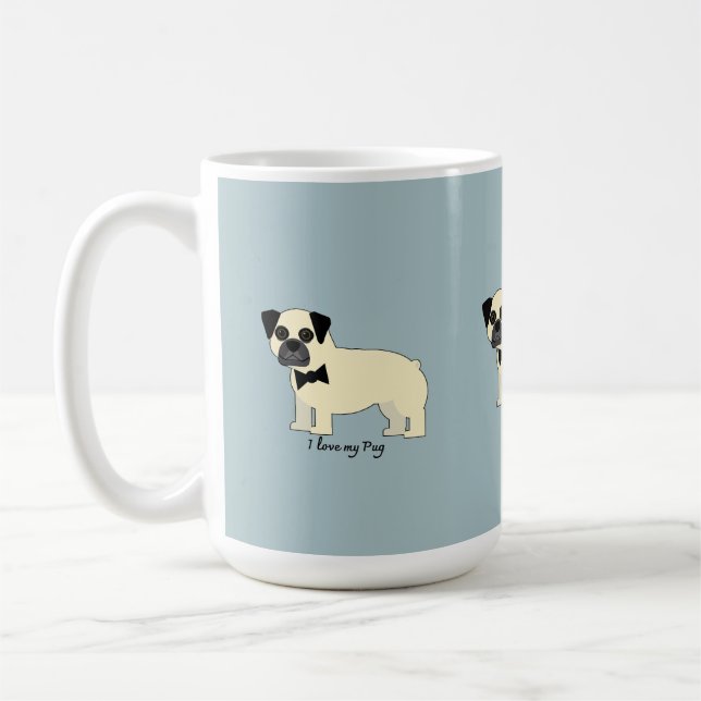 Ich liebe meinen Pug Kaffeetasse (Links)