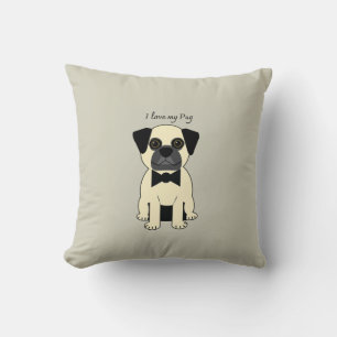 Ich liebe meinen Pug Kissen