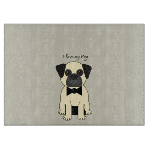 Ich liebe meinen Pug Schneidebrett