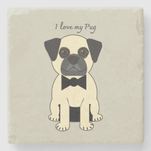 Ich liebe meinen Pug Steinuntersetzer