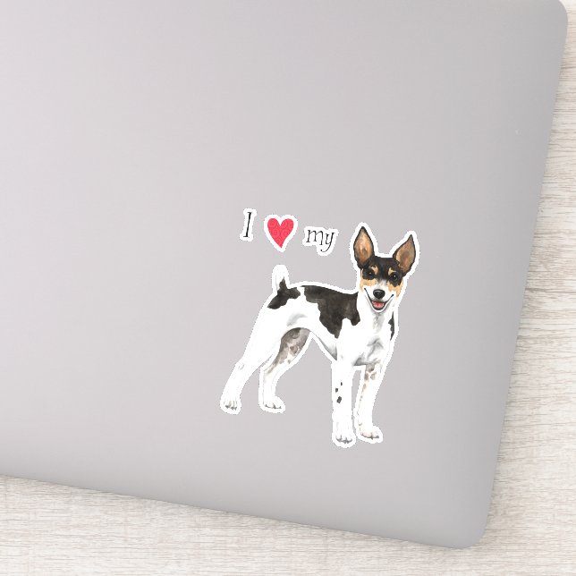 Ich Liebe meinen Rat Terrier Vinyl Sticker (Detail)