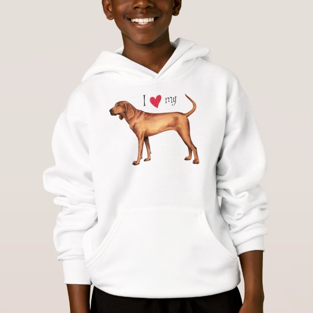 Ich Liebe meinen Redbone-Coonhound Hoodie (Vorderseite)