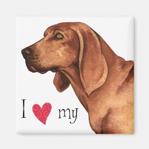Ich Liebe meinen Redbone-Coonhound Magnet