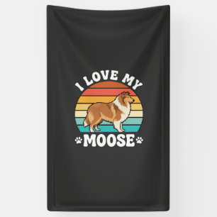 Ich liebe meinen Retro-Collie-Hund Banner