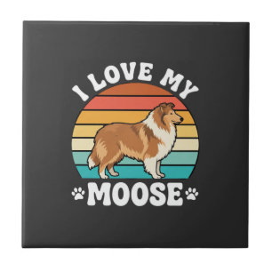 Ich liebe meinen Retro-Collie-Hund Moose Fliese