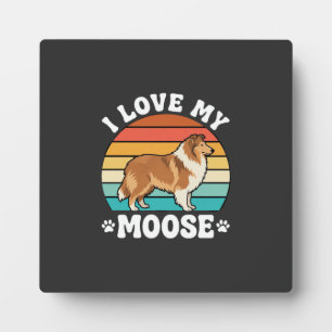 Ich liebe meinen Retro-Collie-Hund Moose Fotoplatte