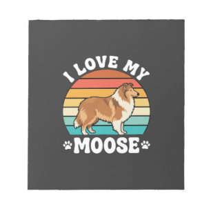 Ich liebe meinen Retro-Collie-Hund Moose Notizblock
