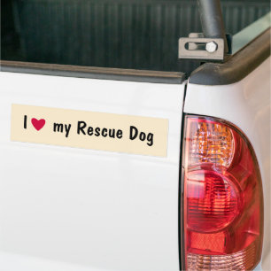 Ich Liebe meinen Rettungshund Autoaufkleber
