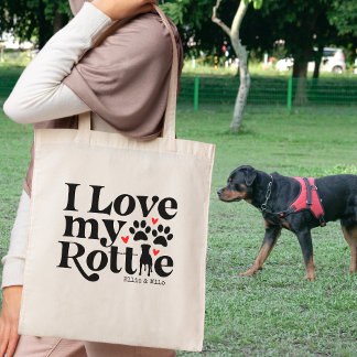 Ich liebe meinen Rottie Rottweiler Hund benutzerde Tragetasche