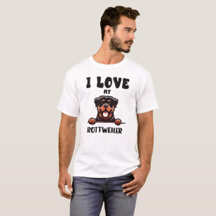 Ich Liebe meinen Rottweiler Hund T-Shirt