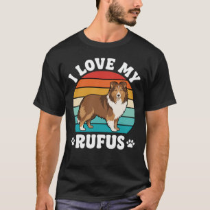 Ich liebe meinen Rufus Retro Collie Hund T-Shirt
