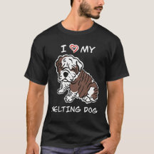 Ich liebe meinen schmelzenden Hund, English Bulldo