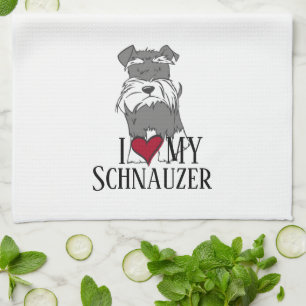 Ich liebe meinen Schnauzer Geschirrtuch