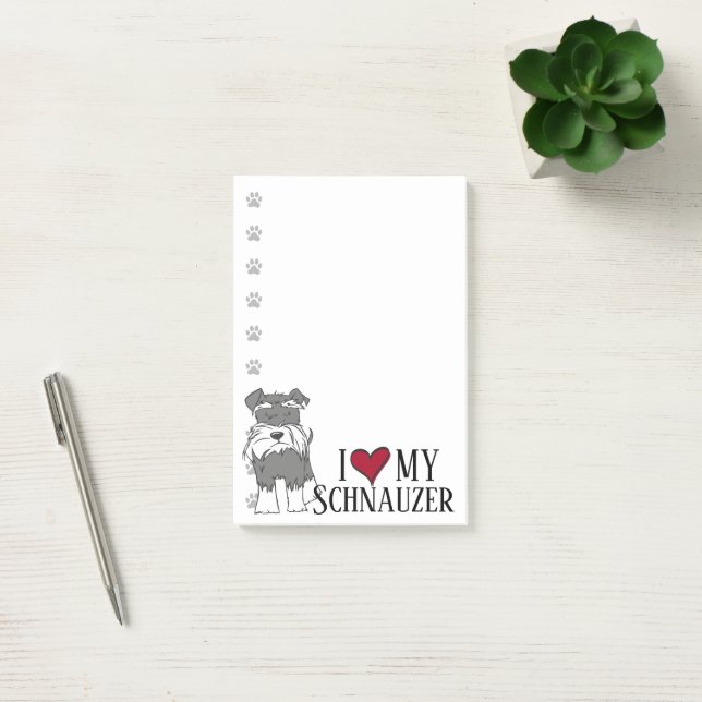 Ich liebe meinen Schnauzer Post-it Klebezettel (Büro)