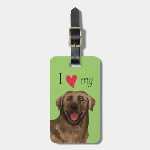 Ich Liebe meinen SchokoladenLabrador Gepäckanhänger