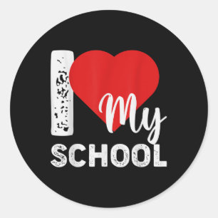Ich liebe meinen Schullehrer Schüler erster Tag zu Runder Aufkleber