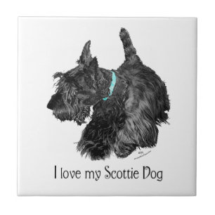 Ich liebe meinen Scottie-Hund Fliese