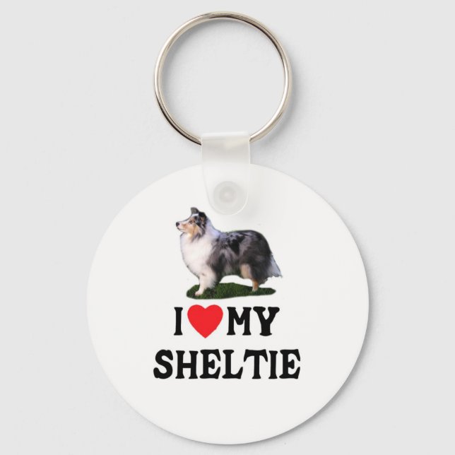 Ich Liebe meinen Sheltie Schlüsselanhänger (Vorderseite)