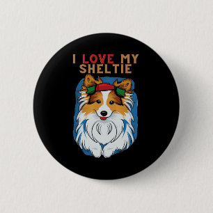 Ich Liebe meinen Sheltie-T - Shirt Button