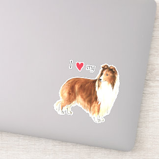Ich Liebe meinen Sheltie Vinyl Sticker
