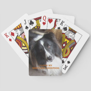 Ich liebe meinen Shetland Sheepdog Spielkarten