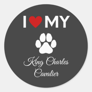 Ich Liebe meinen Sondertext von König Charles Cava Runder Aufkleber