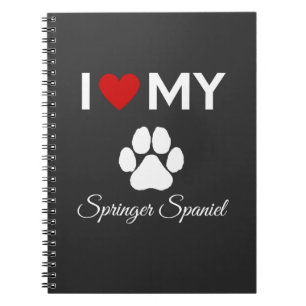 Ich Liebe meinen Springer-Spanier-Hund-Sondertext Notizblock