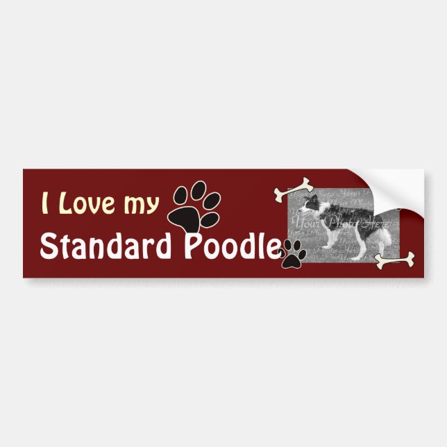 Ich Liebe meinen Standard Poodle Autoaufkleber (Vorne)