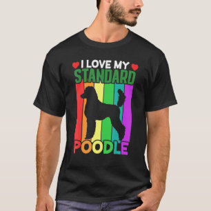 Ich liebe meinen Standard Poodle Vintage Retro für T-Shirt