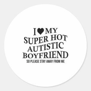 Ich liebe meinen superheißen autistischen Freund L Runder Aufkleber