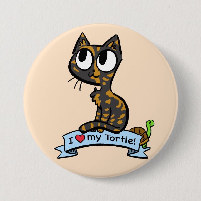 Ich Liebe meinen Tortie-Button Button (Vorderseite)