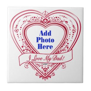 Ich Liebe meinen Vater! Foto Red Hearts Fliese