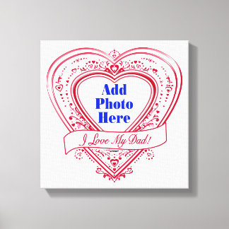 Ich Liebe meinen Vater! Foto Red Hearts Leinwanddruck