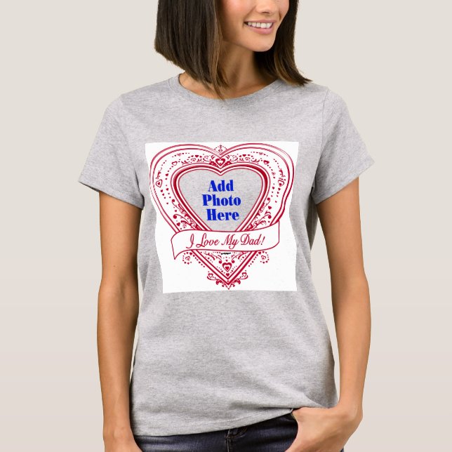 Ich Liebe meinen Vater! Foto Red Hearts T-Shirt (Vorderseite)