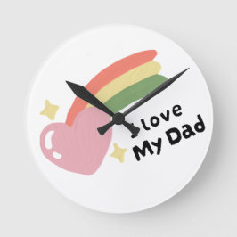 Ich Liebe meinen Vater Runde Wanduhr