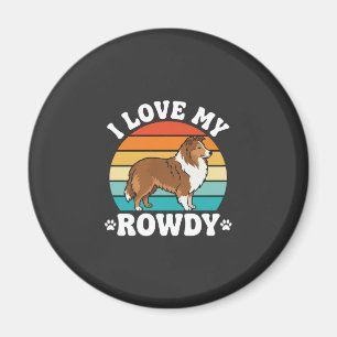 Ich liebe meinen wilden Sheltie Retro Hund Magnet