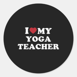 Ich liebe meinen Yogalehrer, ich liebe meinen Yoga Runder Aufkleber