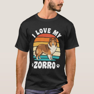 Ich liebe meinen Zorro Sheltie Hund Retro T-Shirt