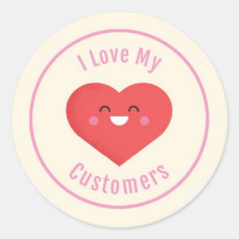 Ich Liebe meiner Kunden Runder Aufkleber