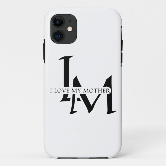 Ich Liebe meiner Mutter Typografie Art Case-Mate iPhone Hülle (Rückseite)