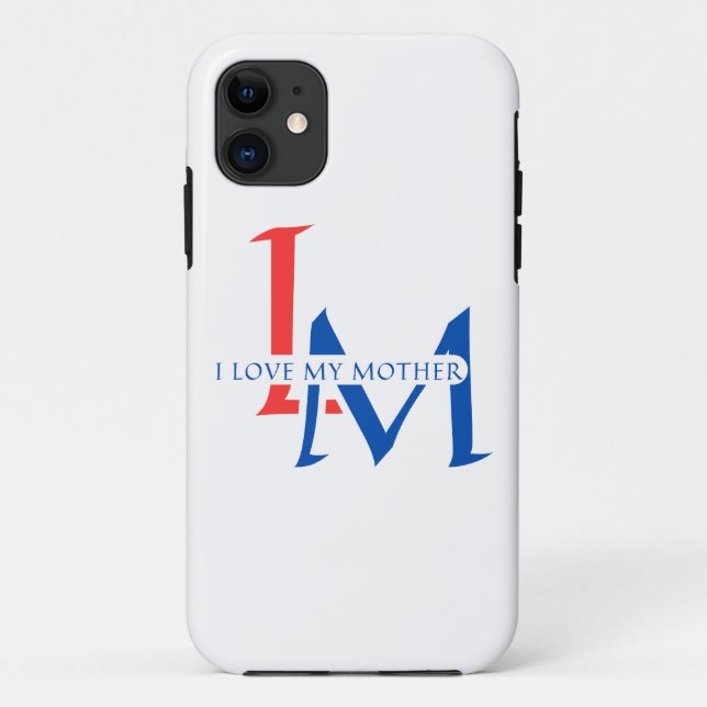 Ich Liebe meiner Mutter Typografie Art Case-Mate iPhone Hülle (Rückseite)