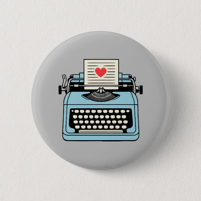 Ich Liebe meiner Schreibmaschine Button (Vorderseite)