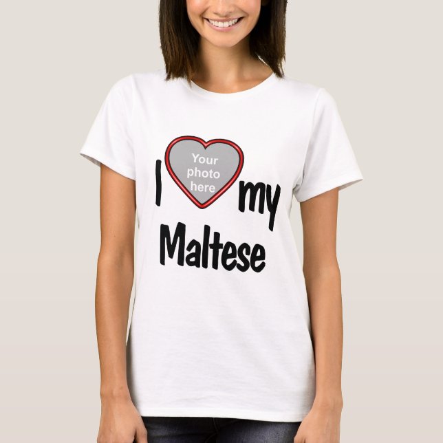 Ich Liebe Meines Maltesischen - Rotes Herz - Dein  T-Shirt (Vorderseite)