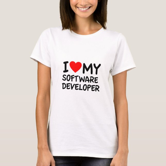 Ich Liebe meines Software-Entwicklers T-Shirt (Vorderseite)