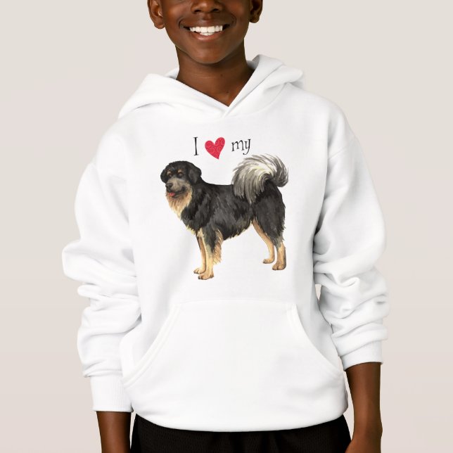 Ich Liebe meines tibetischen Mastiffs Hoodie (Vorderseite)